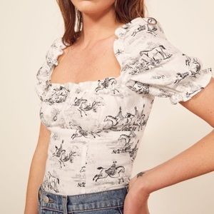 Reformation Salina Linen Top in Ecru